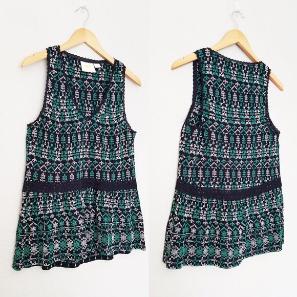 Anthropologie Maeve Cammie Embroidered Peplum Top XS V Neck Preppy Boho Classic - Picture 16 of 16